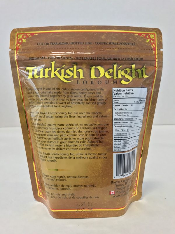 Assorted Turkish Delight in a resealable stand up pouch