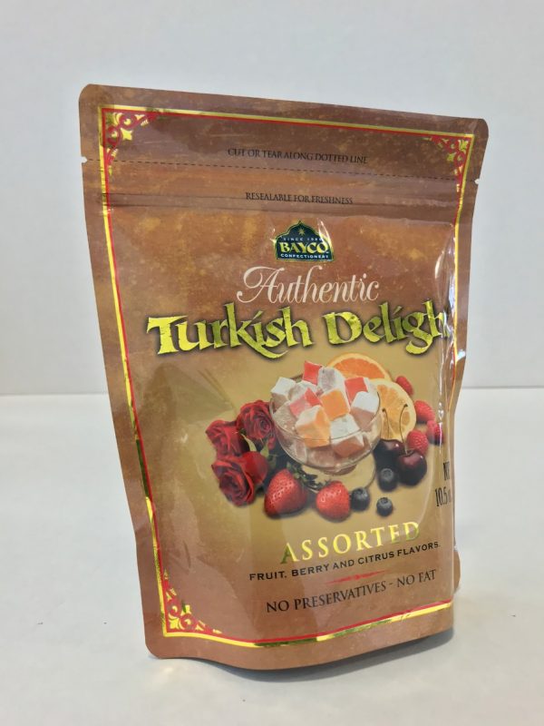 Assorted Turkish Delight in a resealable stand up pouch