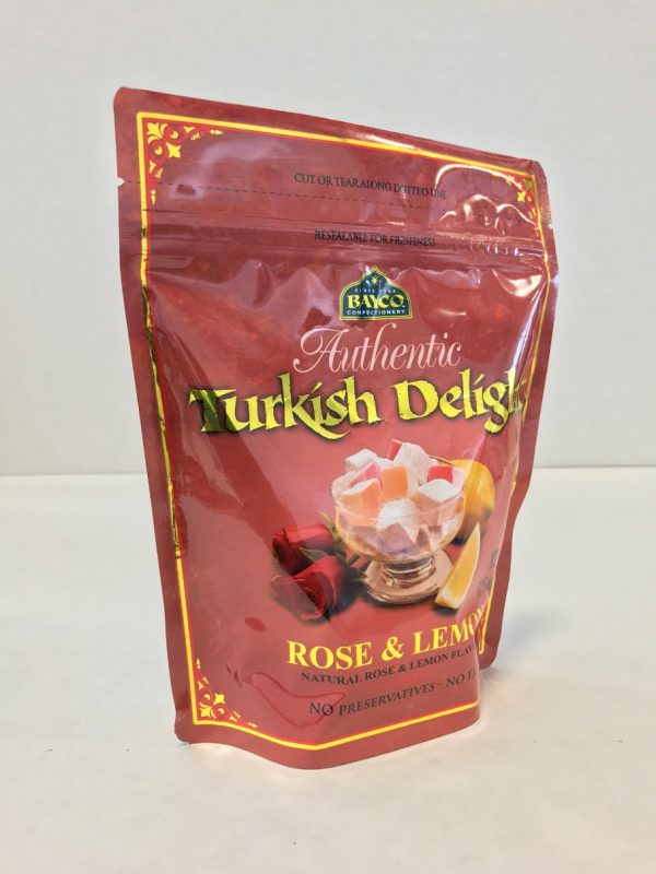 Rose & Lemon Turkish Delight in a resealable stand up pouch