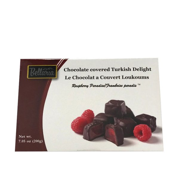 chocolate covered raspberry turkish delight gift box white