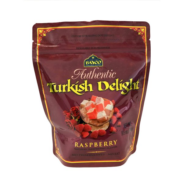 raspberry turkish delight pouch white